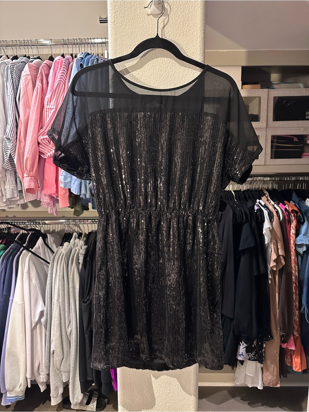 Angie Black Sequin Mini Dress